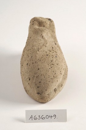 A clay-baked bladder. Roman votive offering