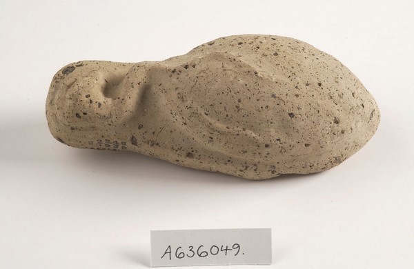 A clay-baked bladder. Roman votive offering