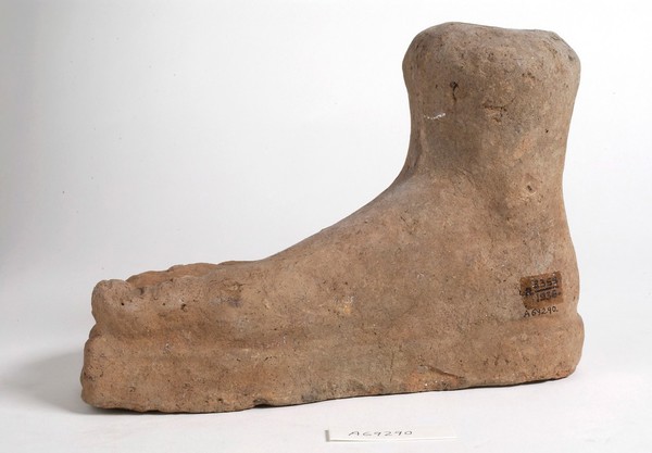 A clay-baked foot. Roman votive offering