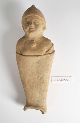 A clay-baked baby. Roman votive offering