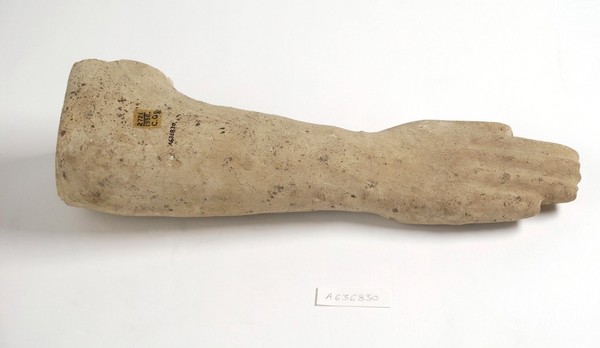 A clay-baked arm. Roman votive offering