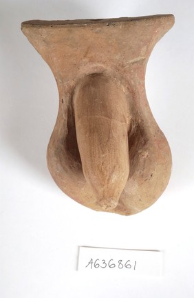 Clay-baked male genitalia. Roman votive offering