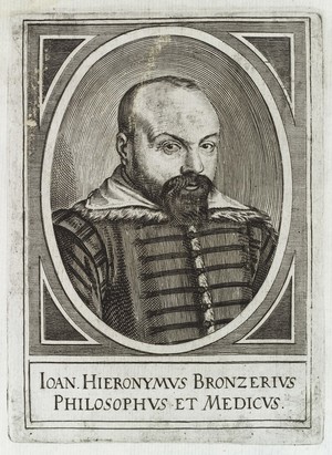 view Giovanni Girolamo Bronziero (Bronzerius). Line engraving, 1640.