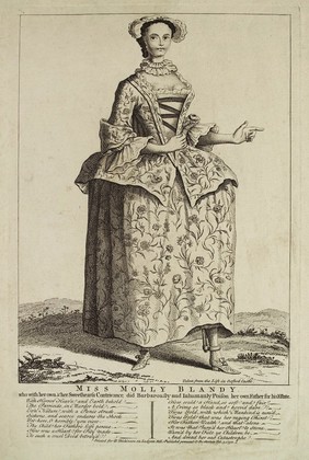 Mary (Molly) Blandy, before her execution for poisoning her father. Etching, 1752.