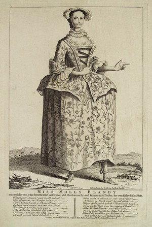view Mary (Molly) Blandy, before her execution for poisoning her father. Etching, 1752.