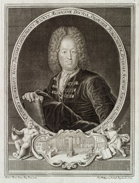 Caspar Neumann. Line engraving by J.G. Wolffgang, 1734, after A. Pesne.