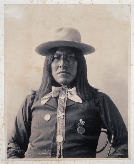 Portrait of Assuz, a San Carlos Apache Indian, c 1898