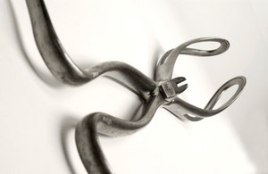 view A set of obstetrical forceps