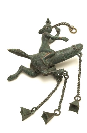 Graeco-Roman bronze phallic pendant.