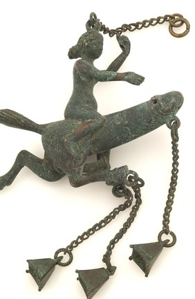 Graeco-Roman bronze phallic pendant.