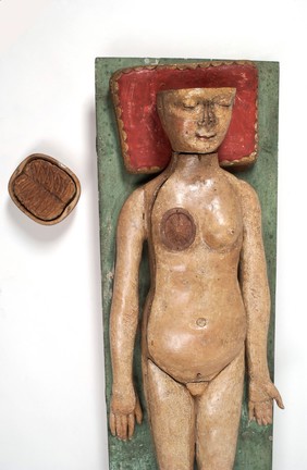 Wooden anatomical figure with removable parts, German