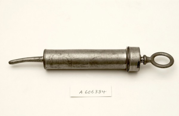 Pewter enema syringe