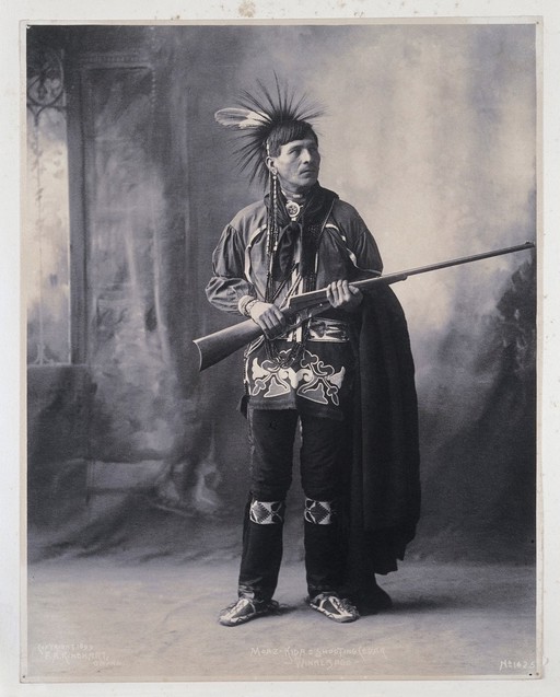 Portait of Shooting Cedar, a Winnebago Indian, 1899