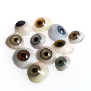 A selection of glass eyes from an opticians glas eye case. Possibly made by E. Muller of Liverpool.