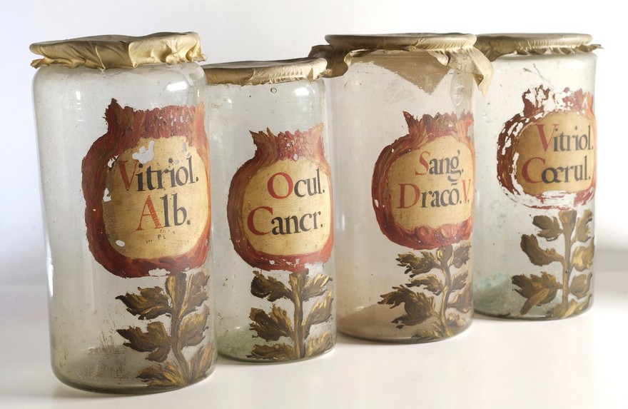 Selection of apothecary jars