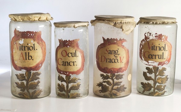 Selection of apothecary jars