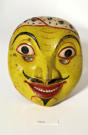 view Sri Lankan mask coloured yellow.