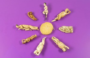 view Diagnostic Dolls, used by women patients to indicate areas of affliction to their doctors. Clockwise from top: Ivory, Japanese. Ivory, Chinese. White jade, Chinese. Ivory, Japanese. Ivory, Chinese. Ivory, Japanese. Ivory, Chinese. Ivory, Japanese.