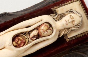 view Ivory anatomical figure of a pregnant woman