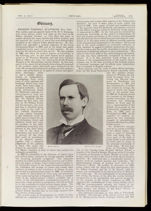 Portrait photograph of Herbert Timbrell Bulstrode