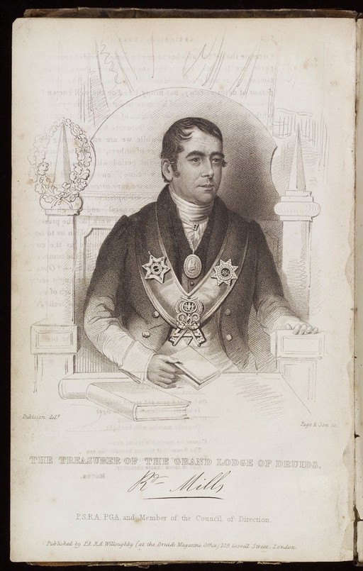 R.Mills, Treasurer of the Grand Lodge of Druids