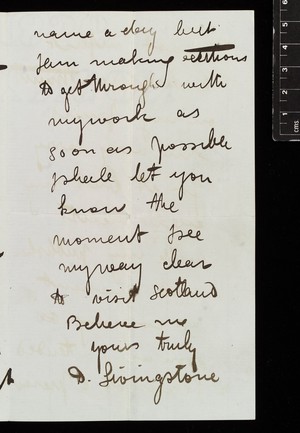 view Letter from David Livingstone 1841 to 1865
