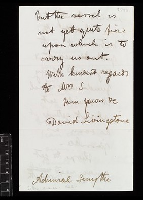 Letter from David Livingstone 1841 to 1865