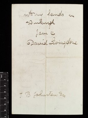 Letter from David Livingstone 1841 to 1865