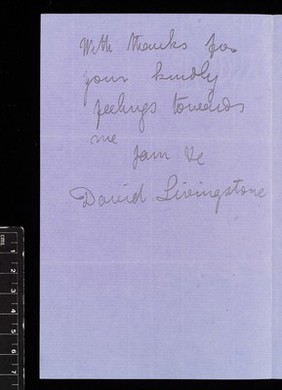 Letter from David Livingstone 1841 to 1865