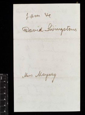 Letter from David Livingstone 1841 to 1865