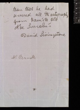 Letter from David Livingstone 1841 to 1865