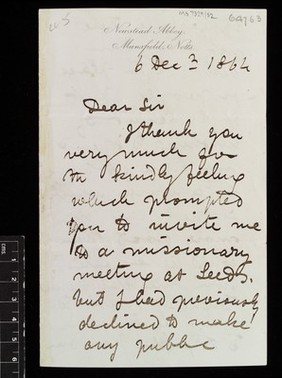 Letter from David Livingstone 1841 to 1865