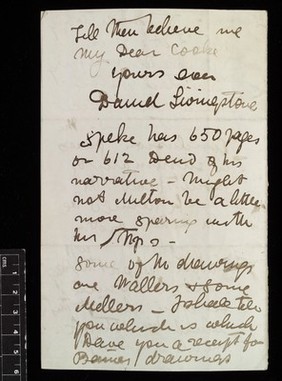 Letter from David Livingstone 1841 to 1865