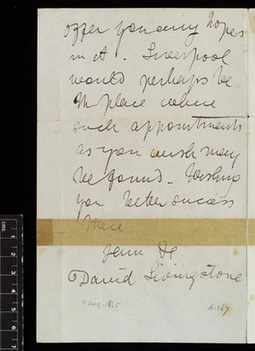 Letter from David Livingstone 1841 to 1865