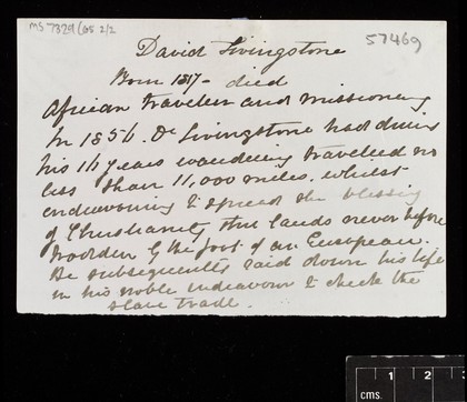 Letter from David Livingstone 1841 to 1865