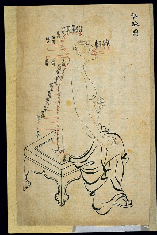Acu-moxa chart: dumai (Governor Vessel), Chinese MS, Qing