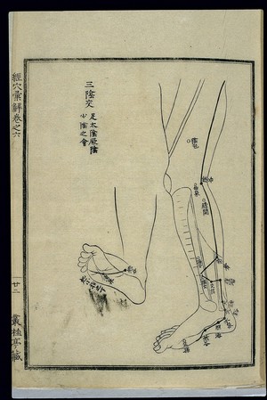 view Acu-moxa chart: Kidney channel of foot shaoyin in the legs