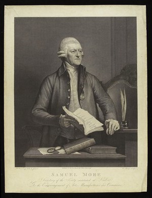 view Samuel More. Engraving by W. Sharp, 1798, after Benjamin West.