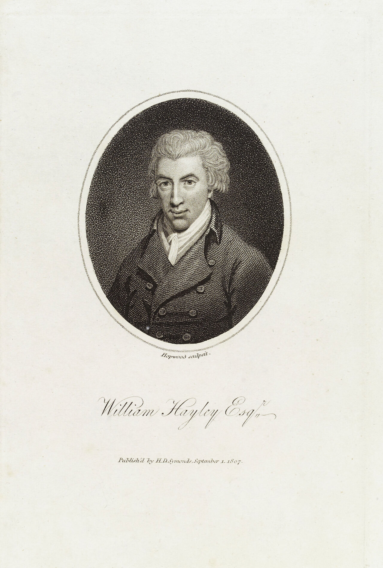 William Hayley. Stipple engraving by J. Hopwood, 1807., September 1 1807, by James Hopwood the Elder