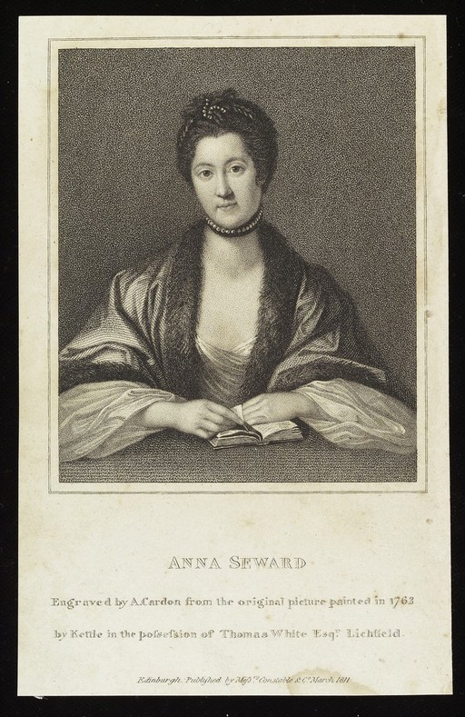 Portrait of Anna Seward, writer and literary critic, 1762