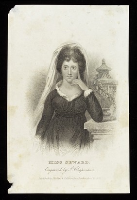 Anna Seward. Stipple engraving by J. Chapman, 1823.