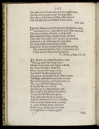 Page of poetry from 'Newes from the Dead', 1651