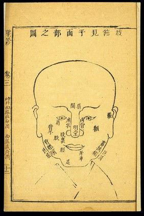 Paediatric chart: Complexion diagnosis, Chinese woodcut