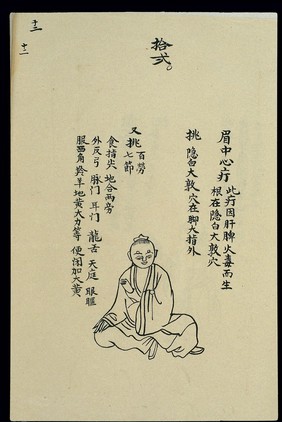C19 Chinese ink drawing: Boils - boil between the eyebrows