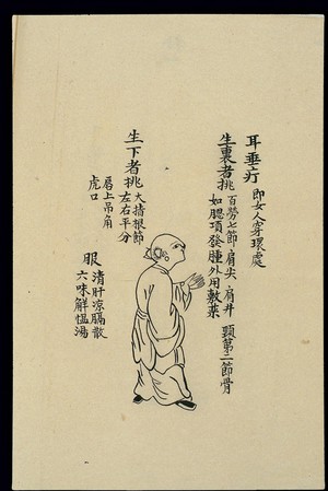 view C19 Chinese ink drawing: Boils - boil on the earlobe