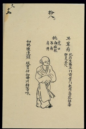 view C19 Chinese ink drawing: Boils - ear tragus boil