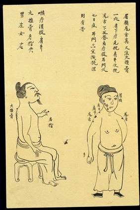 C19 Chinese ink drawing: Location of various boils