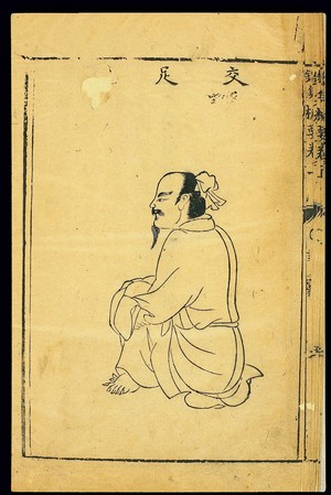 view Chinese woodcut: Daoyin exercises, Brocade of the Dragon, 5