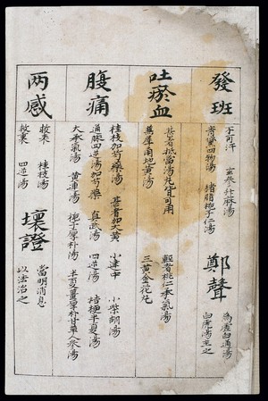 view C14 Chinese medication chart: Rashes etc.