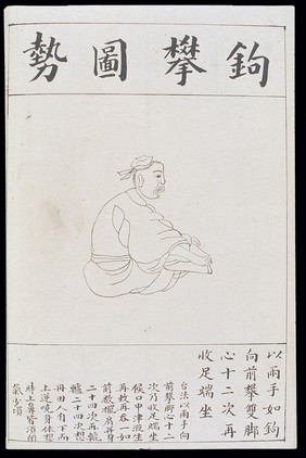 Chinese Qigong practice, from early C20 illustrated MS